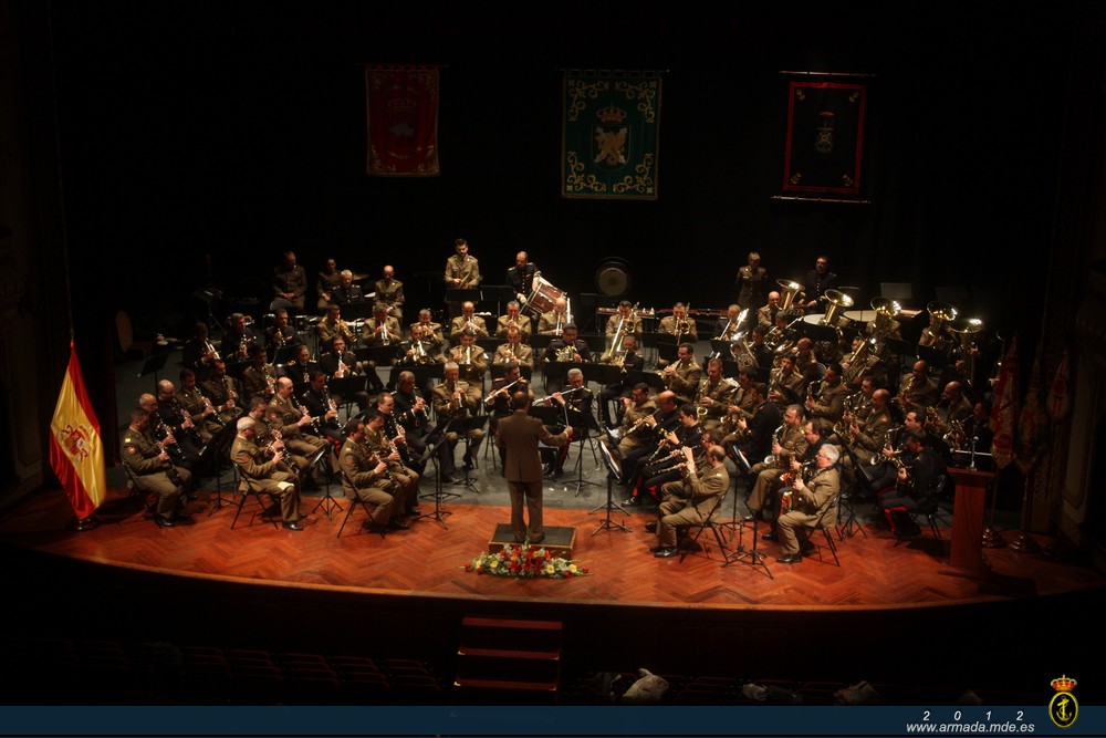 Concierto de la Banda de Infatería de Marina en el Tearto Rosalía de Castro en A Coruña